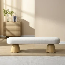 Walker Edison | Boucle Upholstered 64in Bench