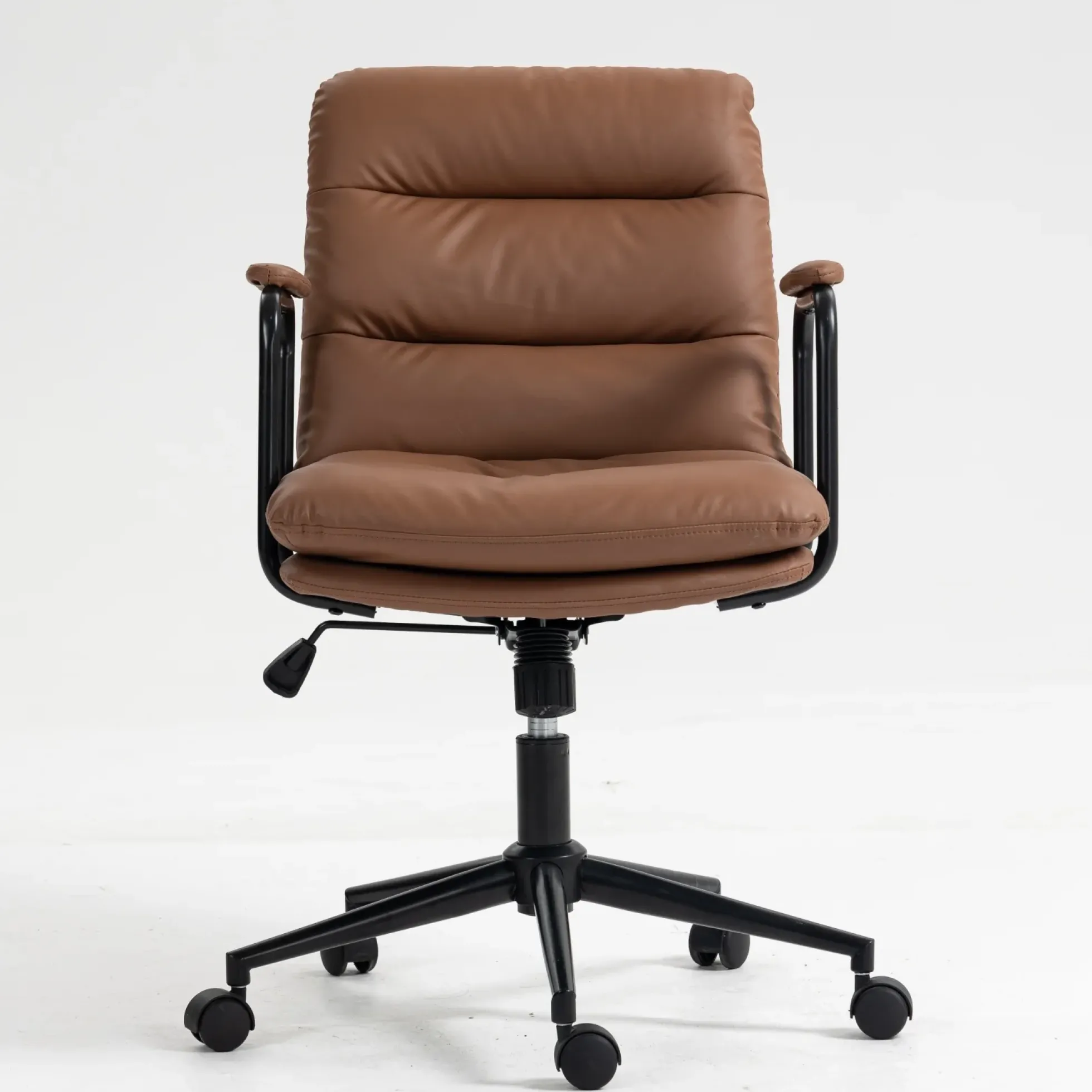 Walker Edison | Brown Ergonomic Faux Leather Desk Rolling Swivel Chair