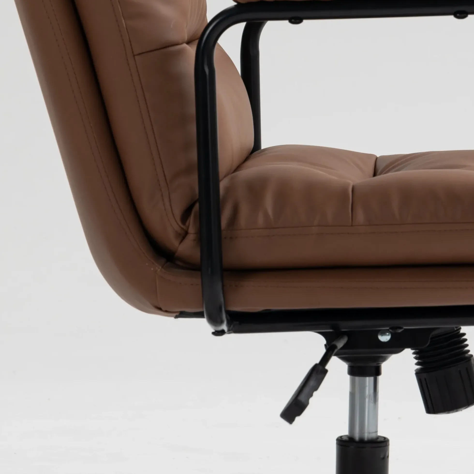 Walker Edison | Brown Ergonomic Faux Leather Desk Rolling Swivel Chair