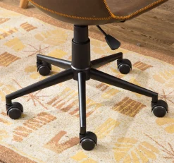 Walker Edison | Cesena Faux Leather 360 Swivel Air Lift Office Chair, Antique Brown
