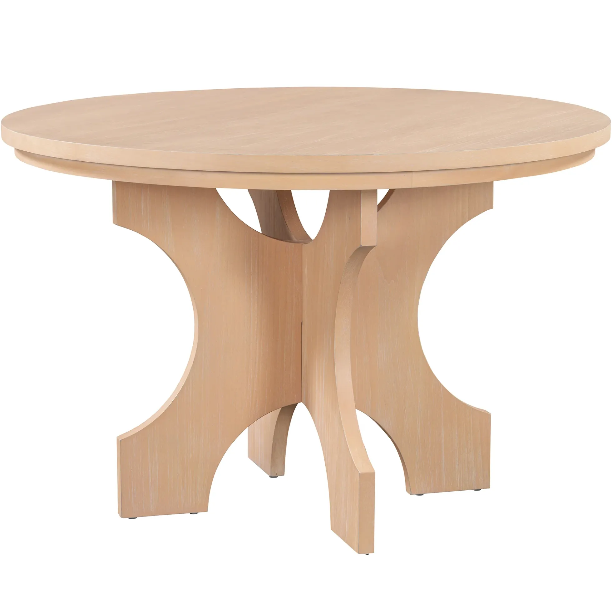 Walker Edison | Charming 5-Piece Rustic Round Dining Set with Chairs and Curved Bench