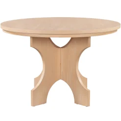 Walker Edison | Charming 5-Piece Rustic Round Dining Set with Chairs and Curved Bench