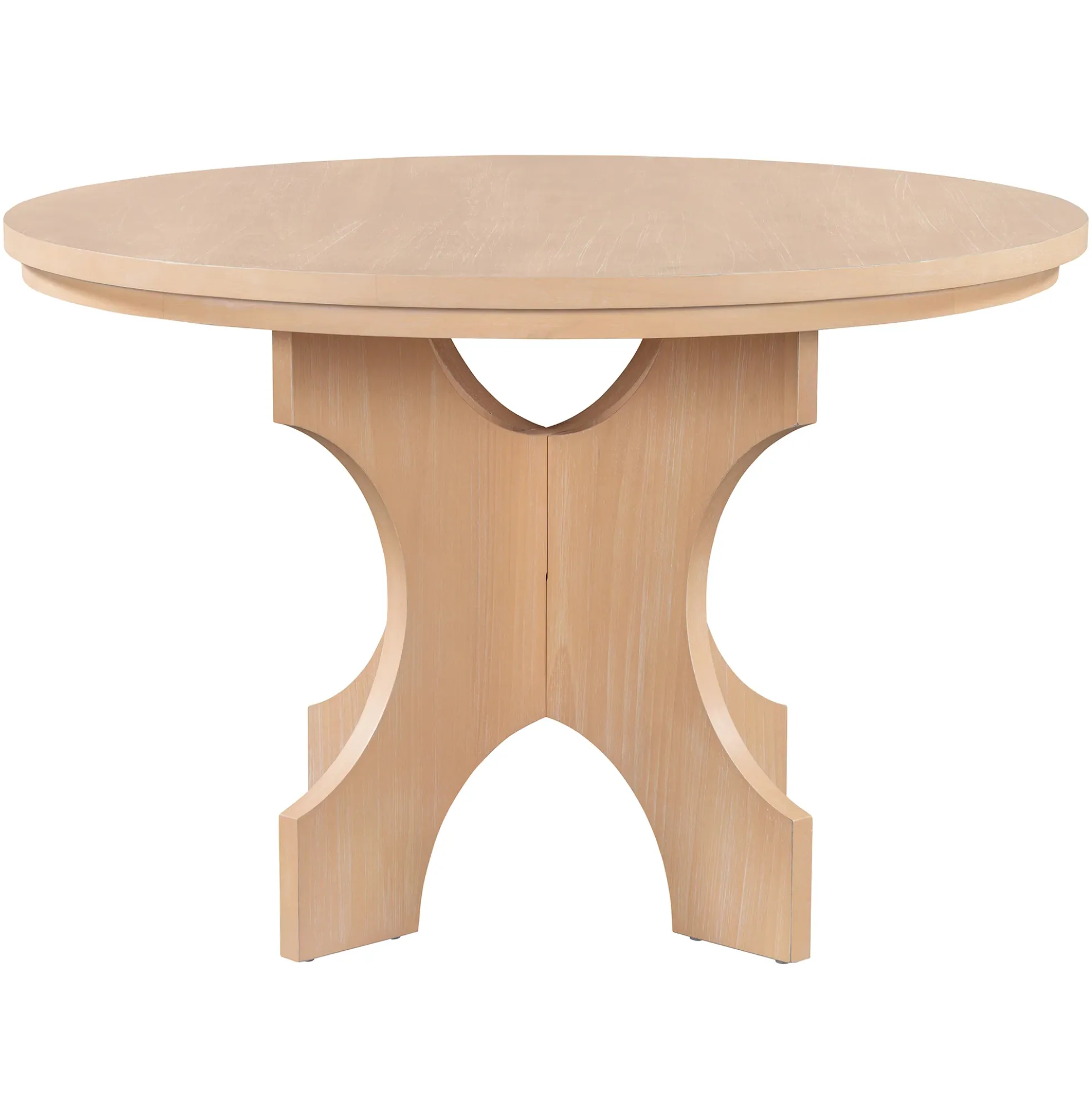 Walker Edison | Charming 5-Piece Rustic Round Dining Set with Chairs and Curved Bench