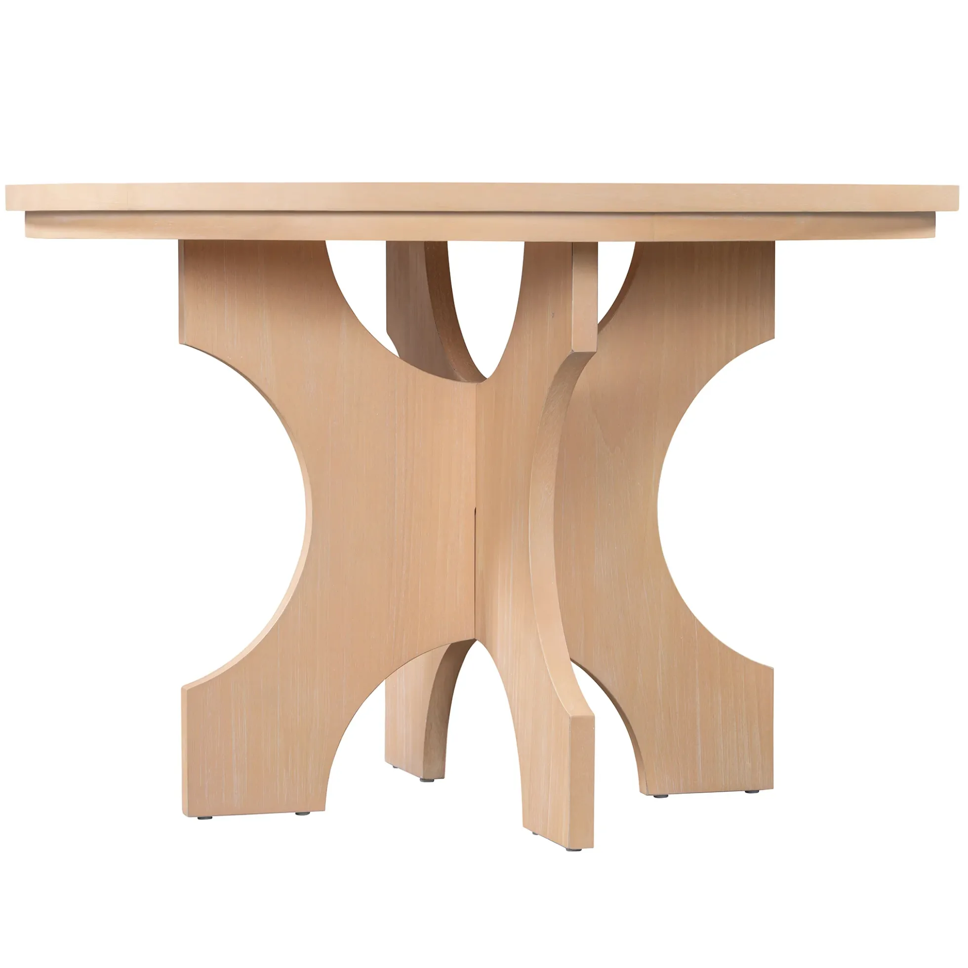 Walker Edison | Charming 5-Piece Rustic Round Dining Set with Chairs and Curved Bench