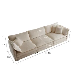 Walker Edison | Chenille Modular Cloud U-Shaped Sectional Sofa with Two Ottomans