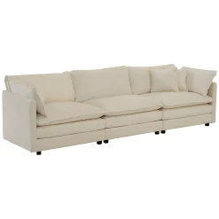 Walker Edison | Chenille Modular Cloud U-Shaped Sectional Sofa with Two Ottomans