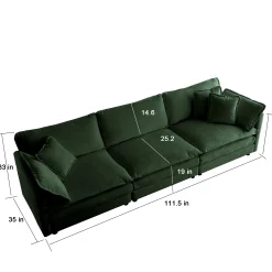 Walker Edison | Chenille Modular Cloud Couch with L-Shaped Sectional and Ottoman