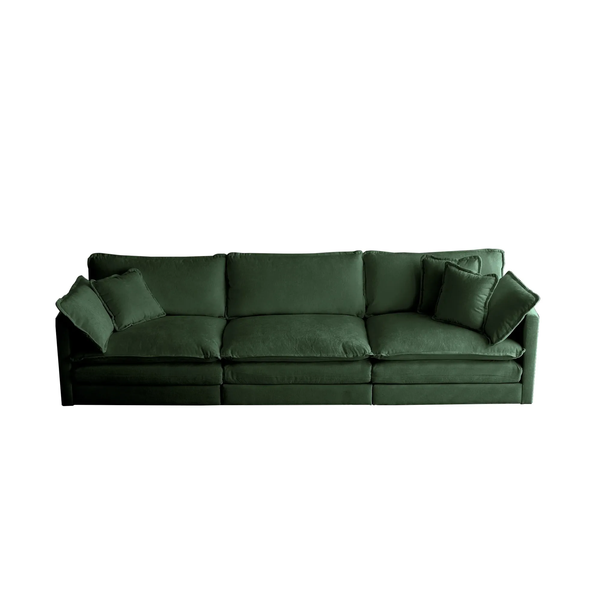 Walker Edison | Chenille Modular Cloud Couch with L-Shaped Sectional and Ottoman