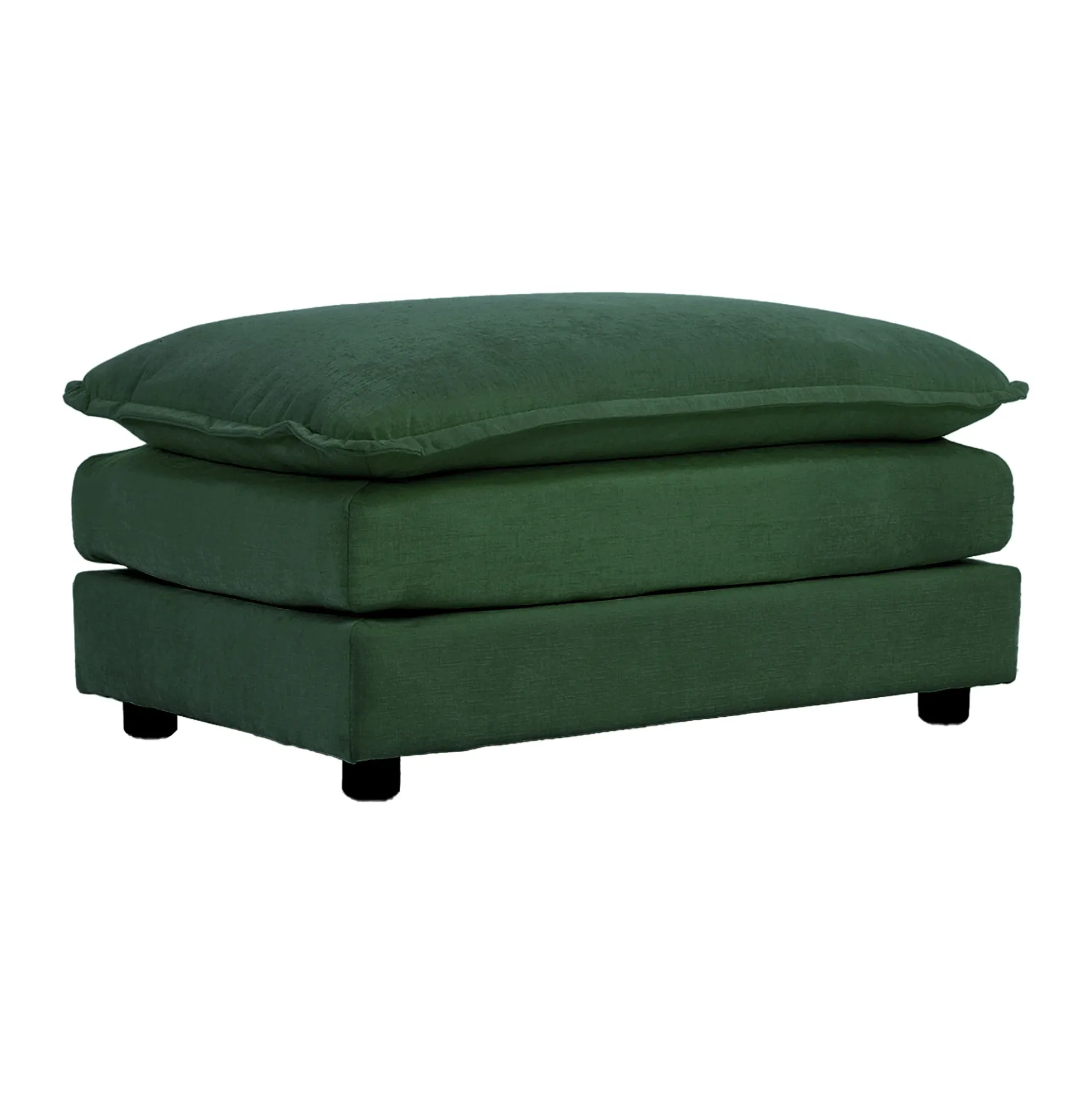 Walker Edison | Chenille Modular Cloud Couch with L-Shaped Sectional and Ottoman