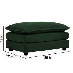 Walker Edison | Chenille Modular Cloud Couch with L-Shaped Sectional and Ottoman
