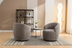 Walker Edison | Chenille Swivel Accent Barrel Chair