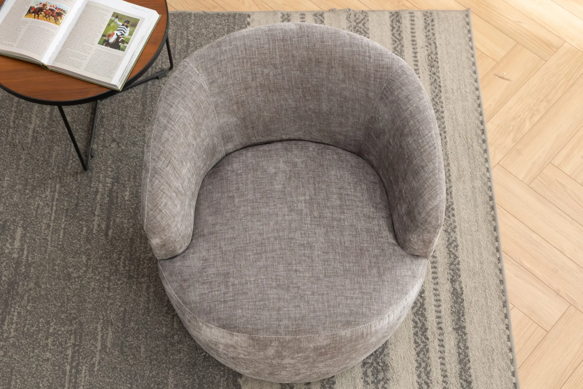 Walker Edison | Chenille Swivel Accent Barrel Chair