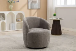 Walker Edison | Chenille Swivel Accent Barrel Chair