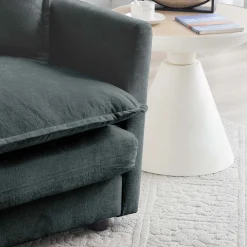 Walker Edison | Chenille Two-Seater Sofa with Ottoman