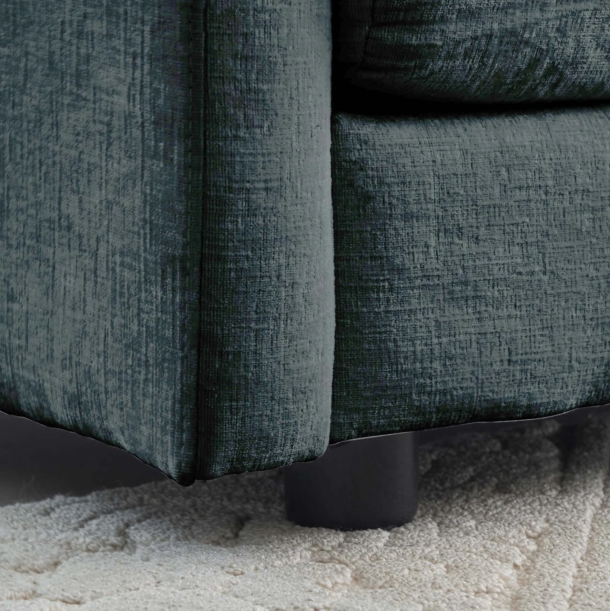 Walker Edison | Chenille Two-Seater Sofa with Ottoman
