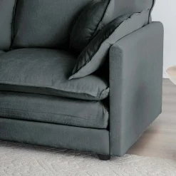 Walker Edison | Chenille Two-Seater Sofa with Ottoman
