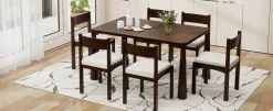 Walker Edison | Classic Modern 7-Piece Dining Table Set for 6