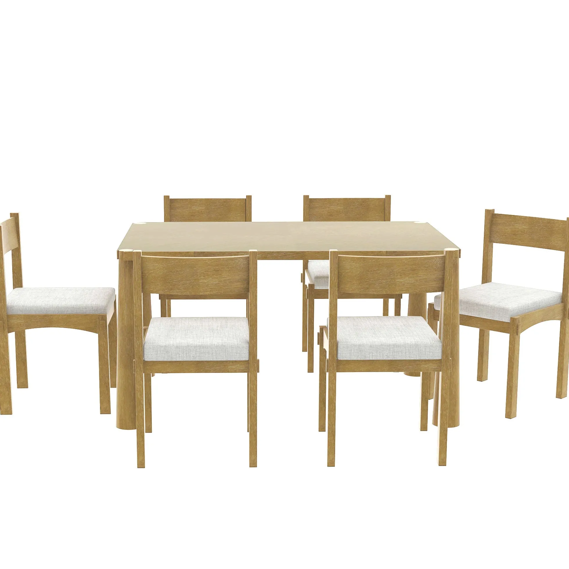 Walker Edison | Classic Modern 7-Piece Dining Table Set for 6