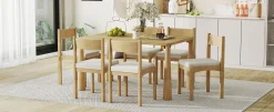 Walker Edison | Classic Modern 7-Piece Dining Table Set for 6