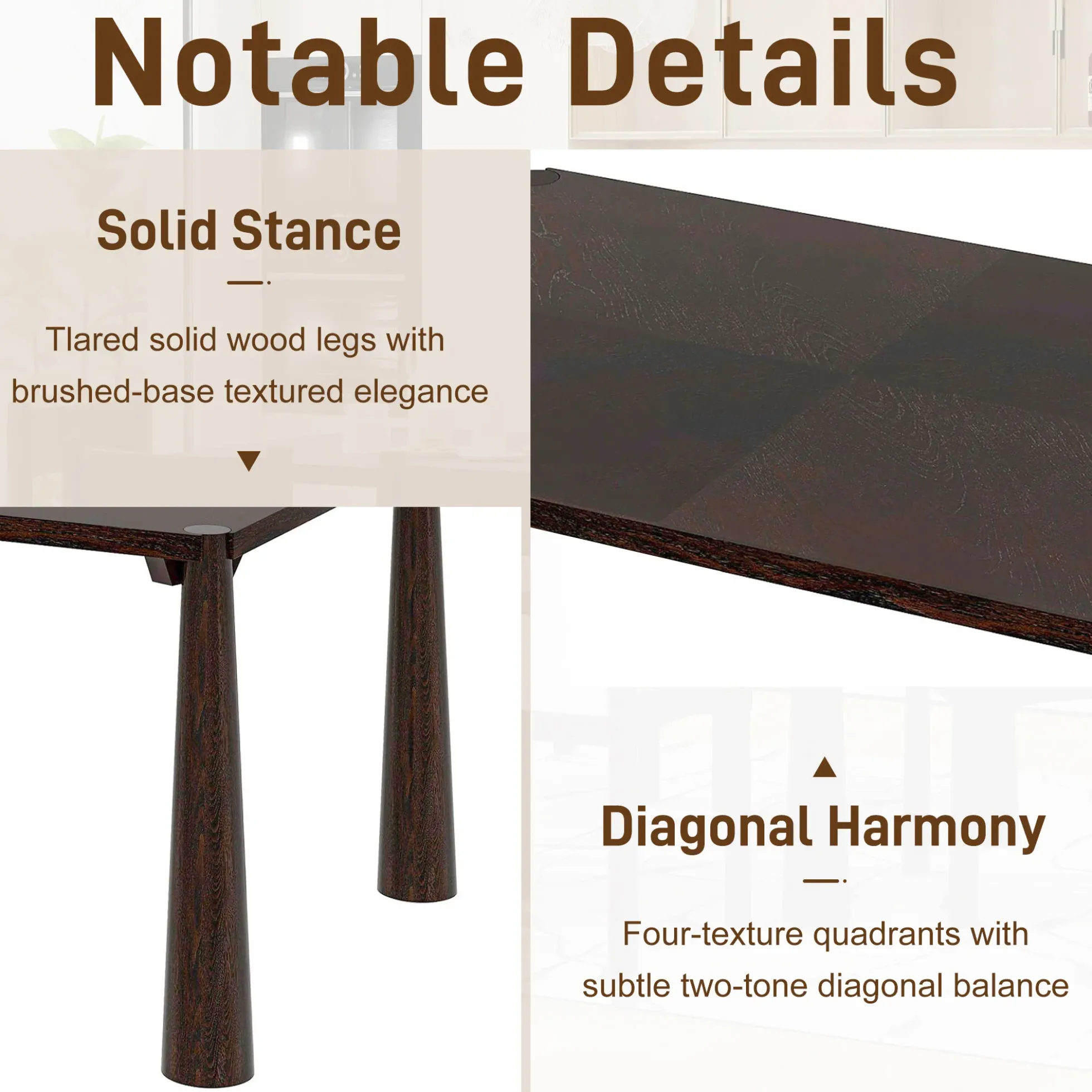 Walker Edison | Classic Modern 7-Piece Dining Table Set for 6