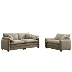 Walker Edison | Cloud Deep Seat Loveseat Sofa Set