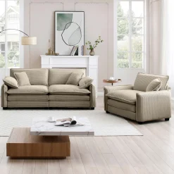 Walker Edison | Cloud Deep Seat Loveseat Sofa Set