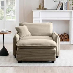 Walker Edison | Cloud Deep Sofa Chair With Ottoman