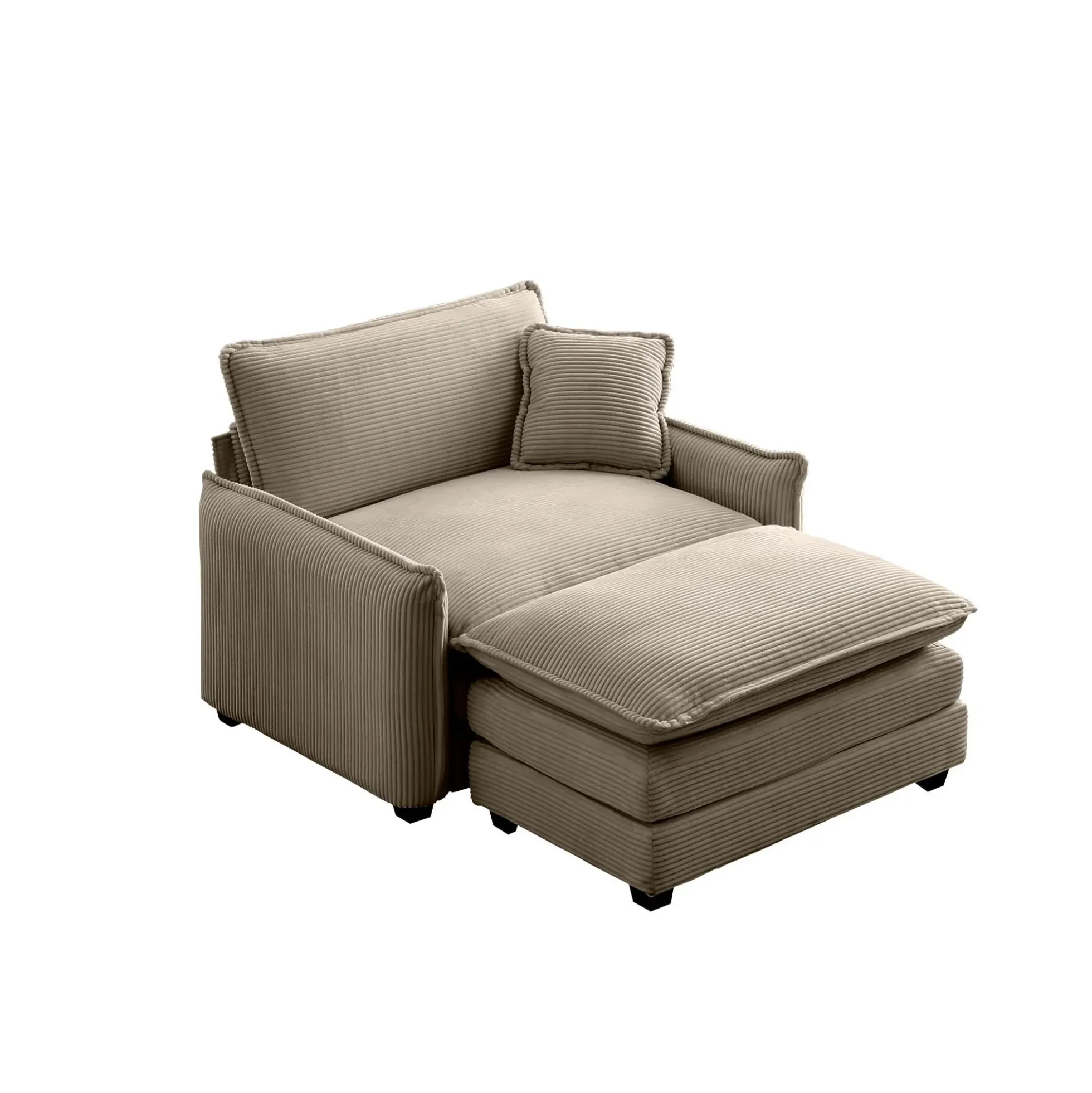 Walker Edison | Cloud Deep Sofa Chair With Ottoman