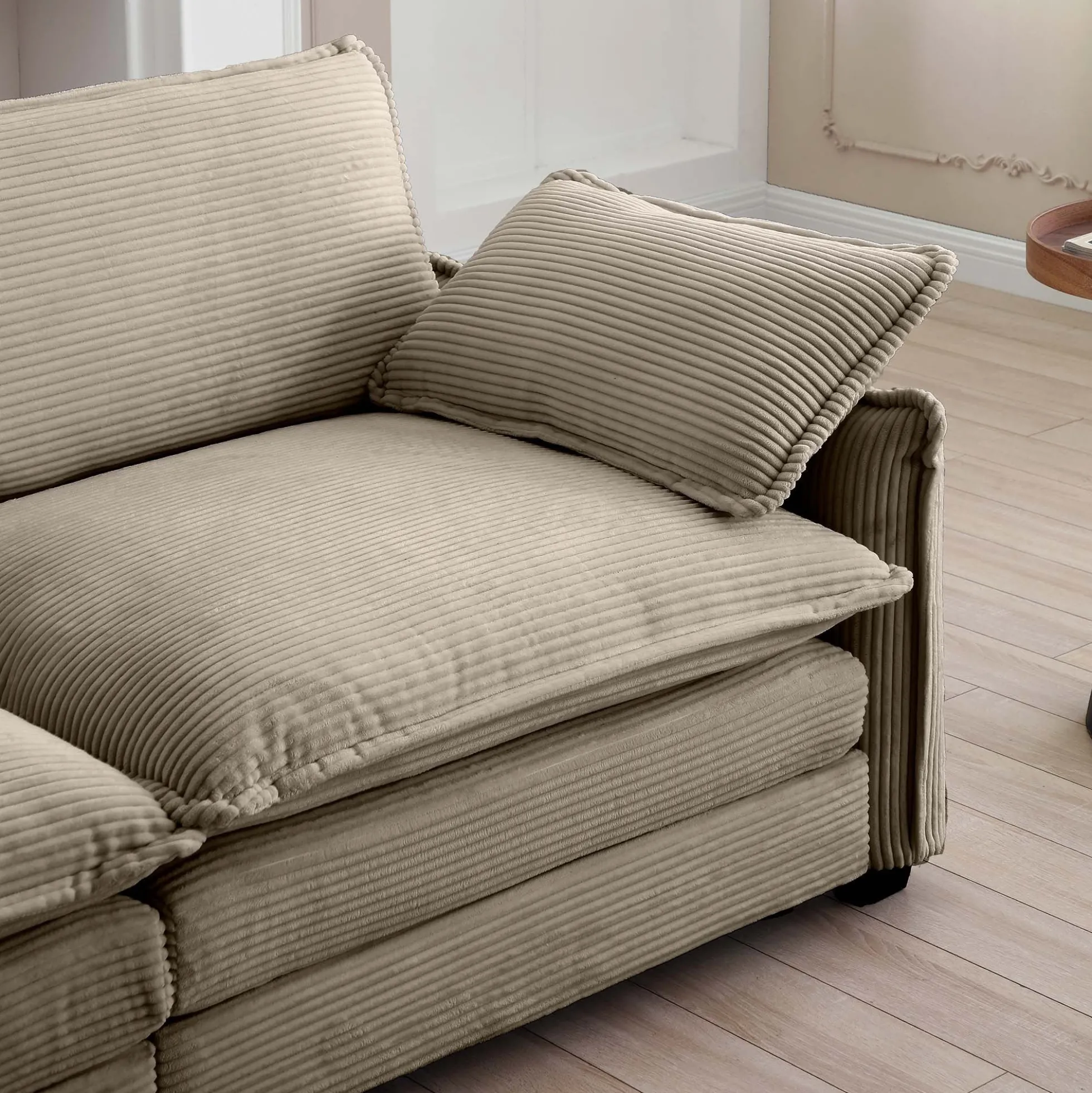 Walker Edison | Cloud Deep Sofa Chair With Ottoman