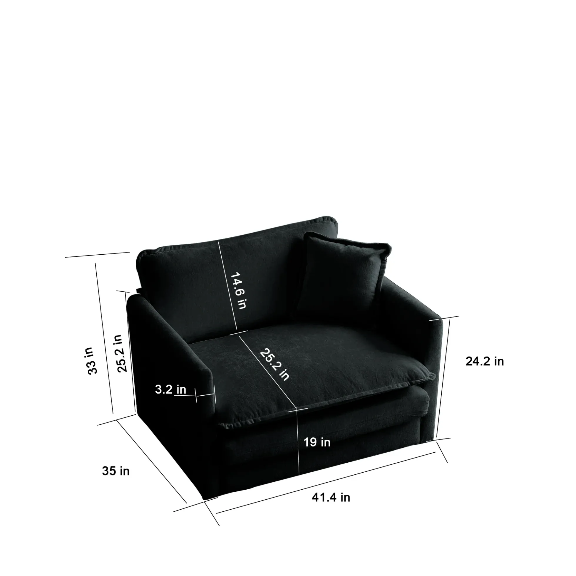 Walker Edison | Cloud Deep Seat Accent Sofa Chair