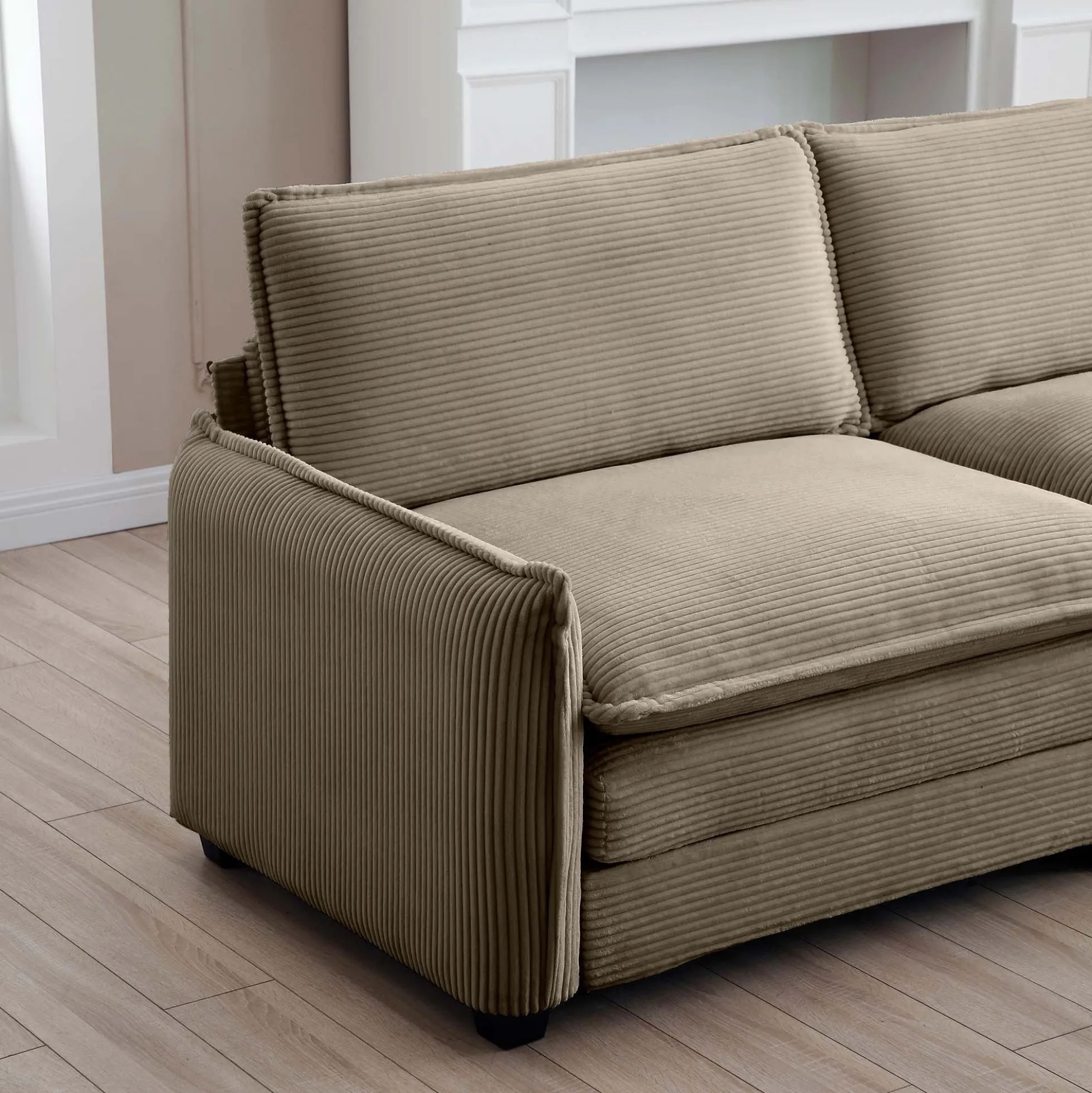 Walker Edison | Cloud Deep Corduroy Loveseat Couch