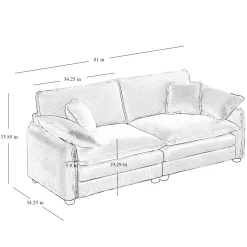 Walker Edison | Cloud Deep Corduroy Loveseat Couch