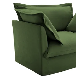 Walker Edison | Cloud Deep Seat Slipcovered Armchair with Ottoman