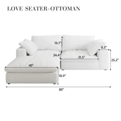 Walker Edison | Cloud Down Filled Comfort Modular Sectional Sofa Couch with Storage Ottoman