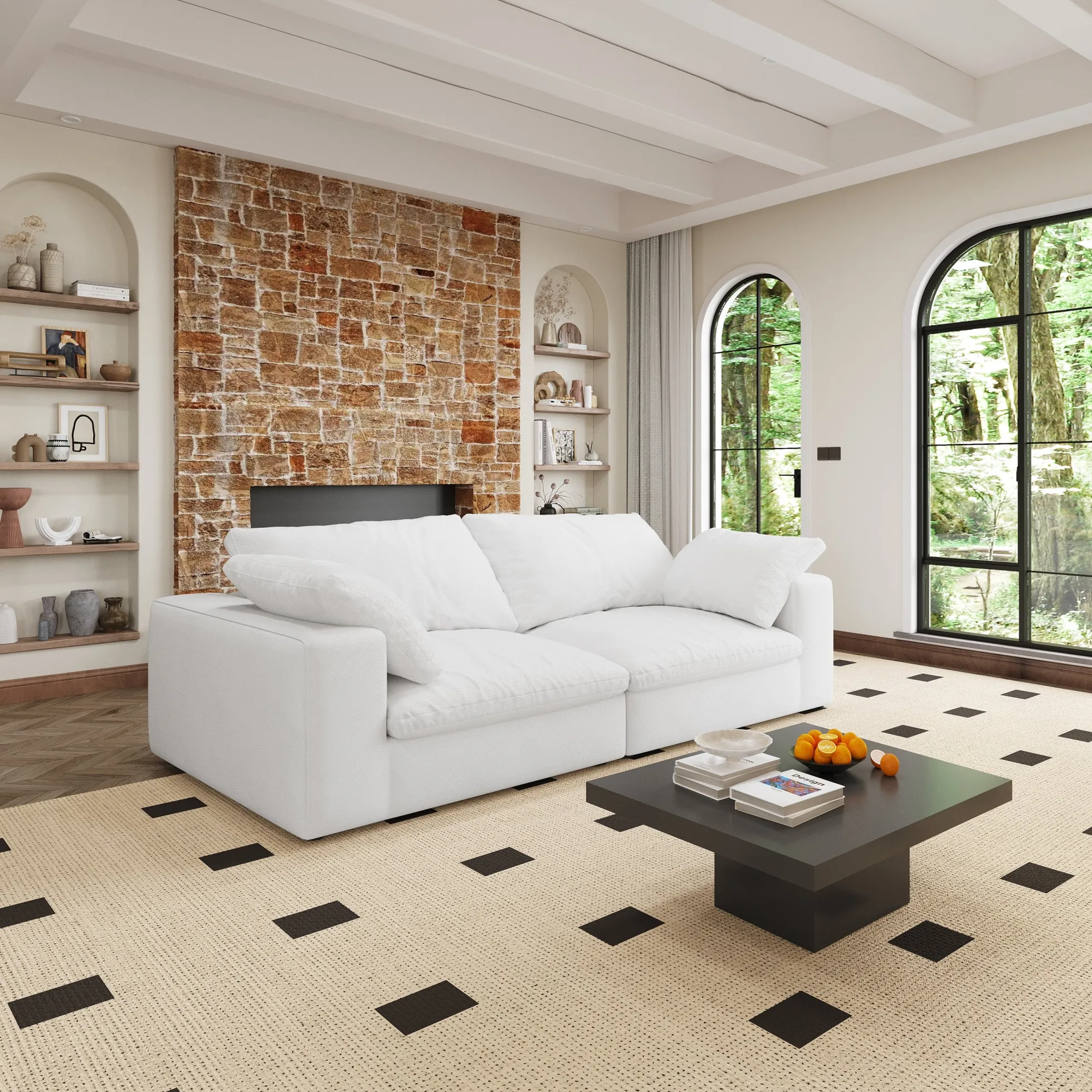 Walker Edison | Cloud Modular 80' Down Filled Loveseat Sofa