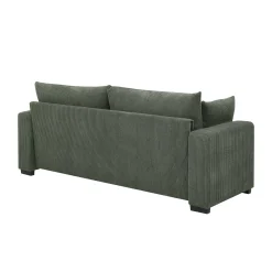 Walker Edison | Coastal Green Corduroy Loveseat Cloud Sofa