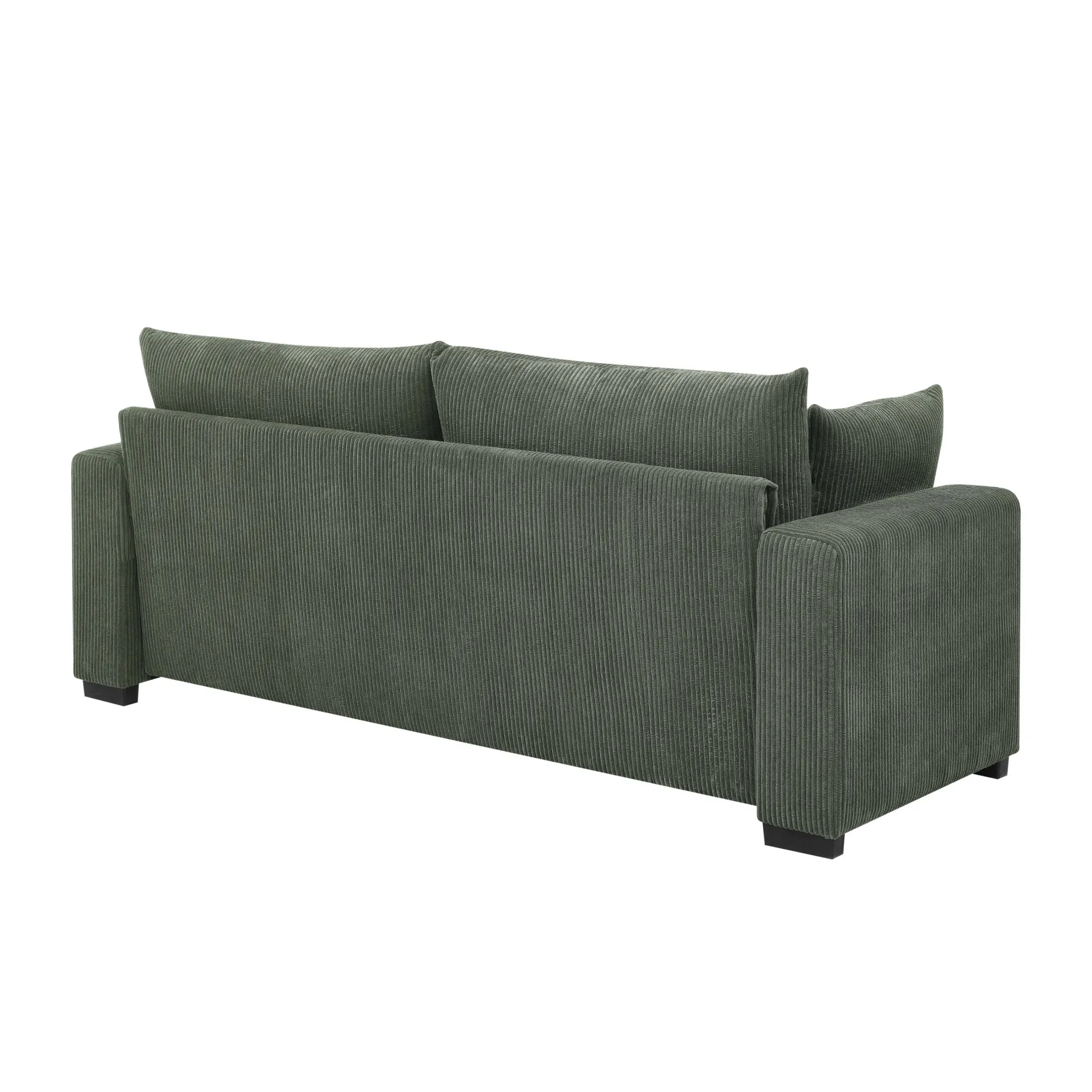 Walker Edison | Coastal Green Corduroy Loveseat Cloud Sofa