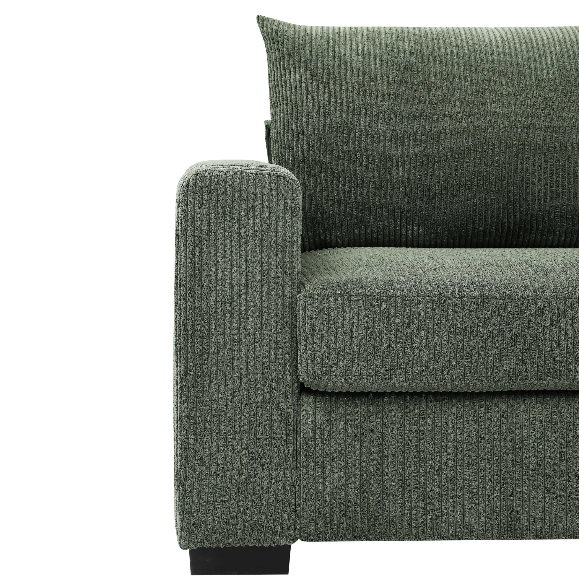 Walker Edison | Coastal Green Corduroy Loveseat Cloud Sofa