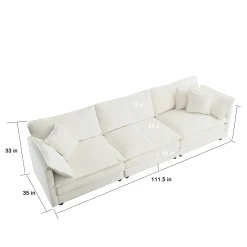 Walker Edison | Comfy Cloud Modular Sectional Sofa with Ottoman