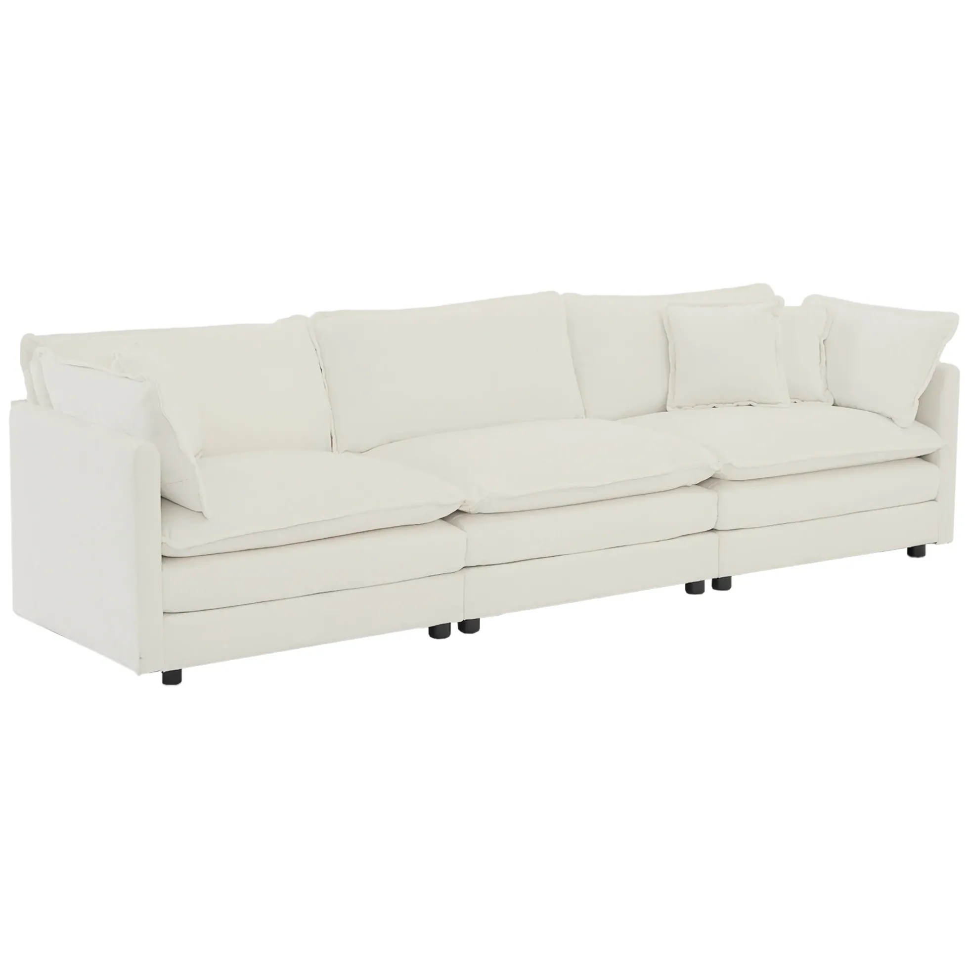 Walker Edison | Comfy Cloud Modular Sectional Sofa with Ottoman