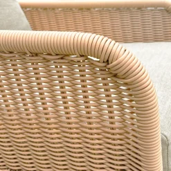 Walker Edison | Contemporary Minimalist Beige Wicker Rocking Chair Set of 2