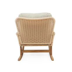 Walker Edison | Contemporary Minimalist Beige Wicker Rocking Chair Set of 2