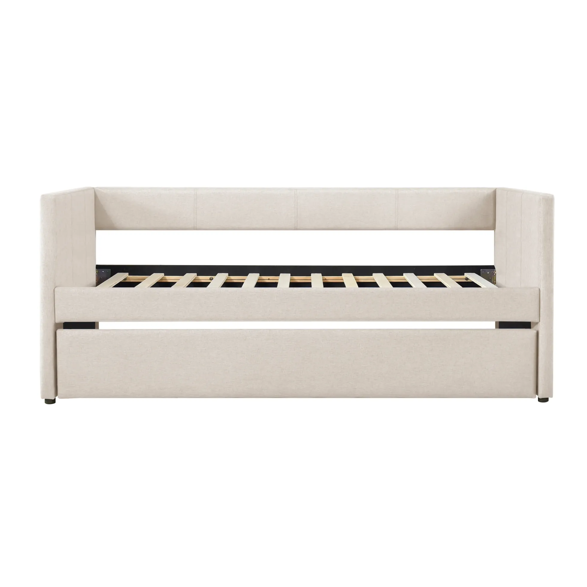 Walker Edison | Contemporary Modern Upholstered Twin Trundle Daybed