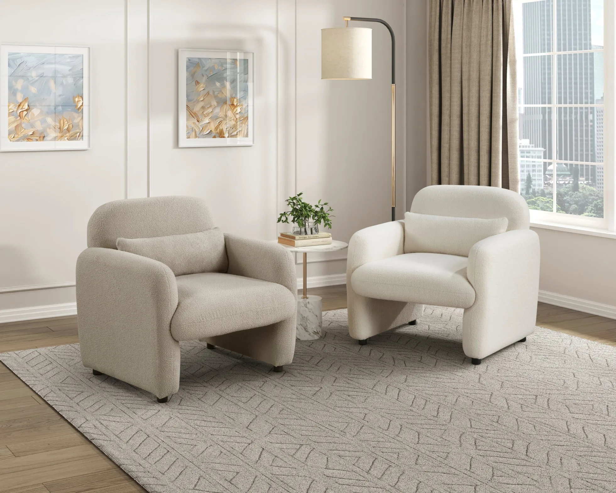 Walker Edison | Contemporary Boucle Accent Chair