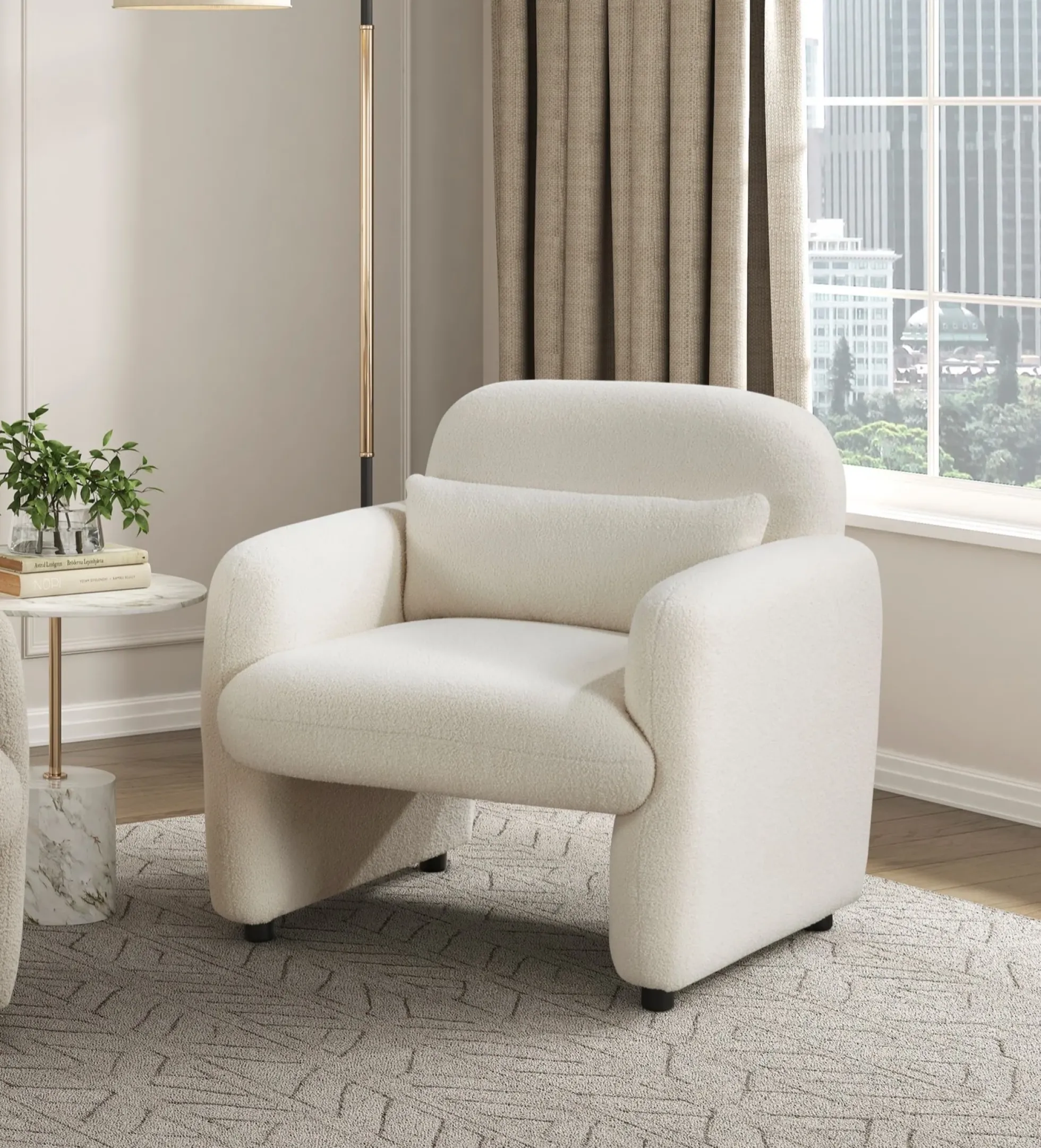 Walker Edison | Contemporary Boucle Accent Chair