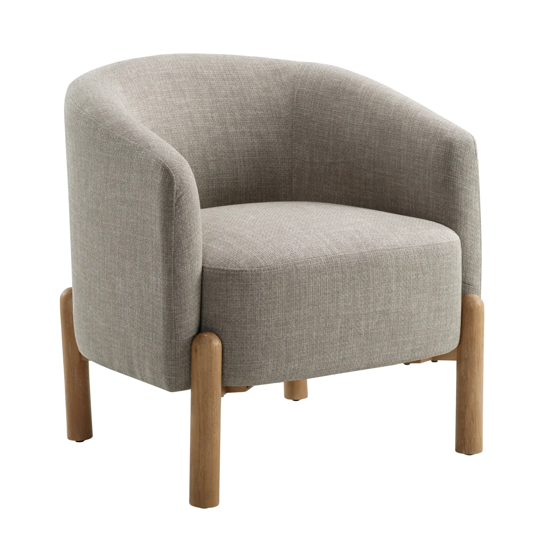 Walker Edison | Contemporary Style Accent Chair with Solid Wood Legs