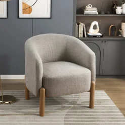 Walker Edison | Contemporary Style Accent Chair with Solid Wood Legs