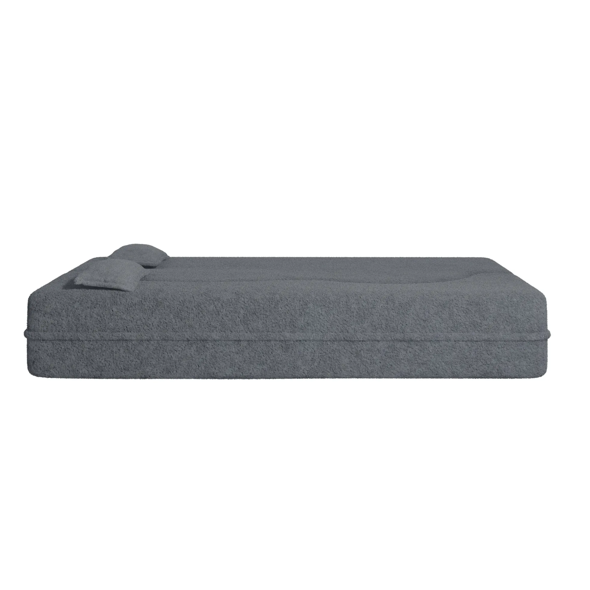 Walker Edison | Convertible Modern Teddy Floor Full Size Sofa Bed with Pillows