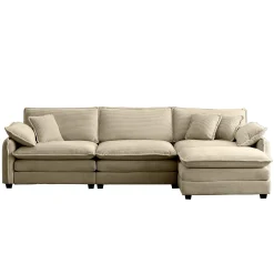 Walker Edison | Corduroy Cloud Couch with Ottoman