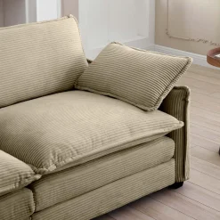 Walker Edison | Corduroy Cloud Couch with Ottoman